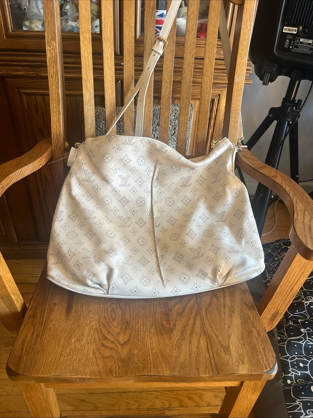 Louis Vuitton Cream Perforated Monogram Shoulder Bag